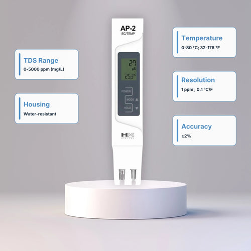 HM DIGITAL AP-2 AquaPro Water Quality Tester (EC) Specifications
