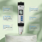 HM DIGITAL COM-300 Waterproof Professional Series pH/EC/TDS/Temperature Meter Specifications