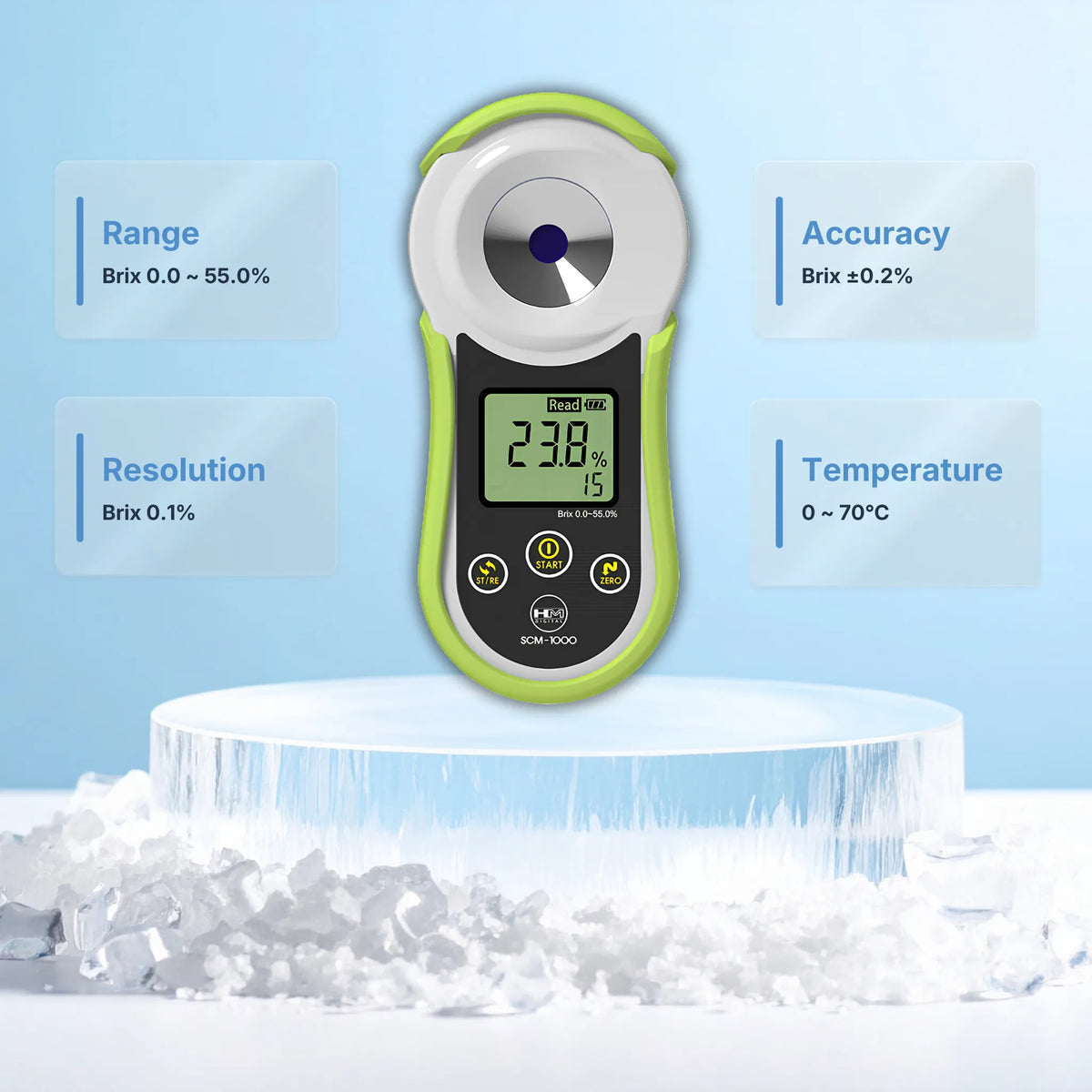 HM DIGITAL SCM-1000 Sugar (Brix) Refractometer Specifications